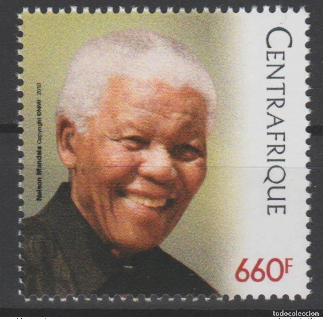 Sellos: Rep&uacute;blica Centroafricana 2018 Mi.? Sello: 100 a&ntilde;os de Nelson Mandela panafricano edici&oacute;n conjunta