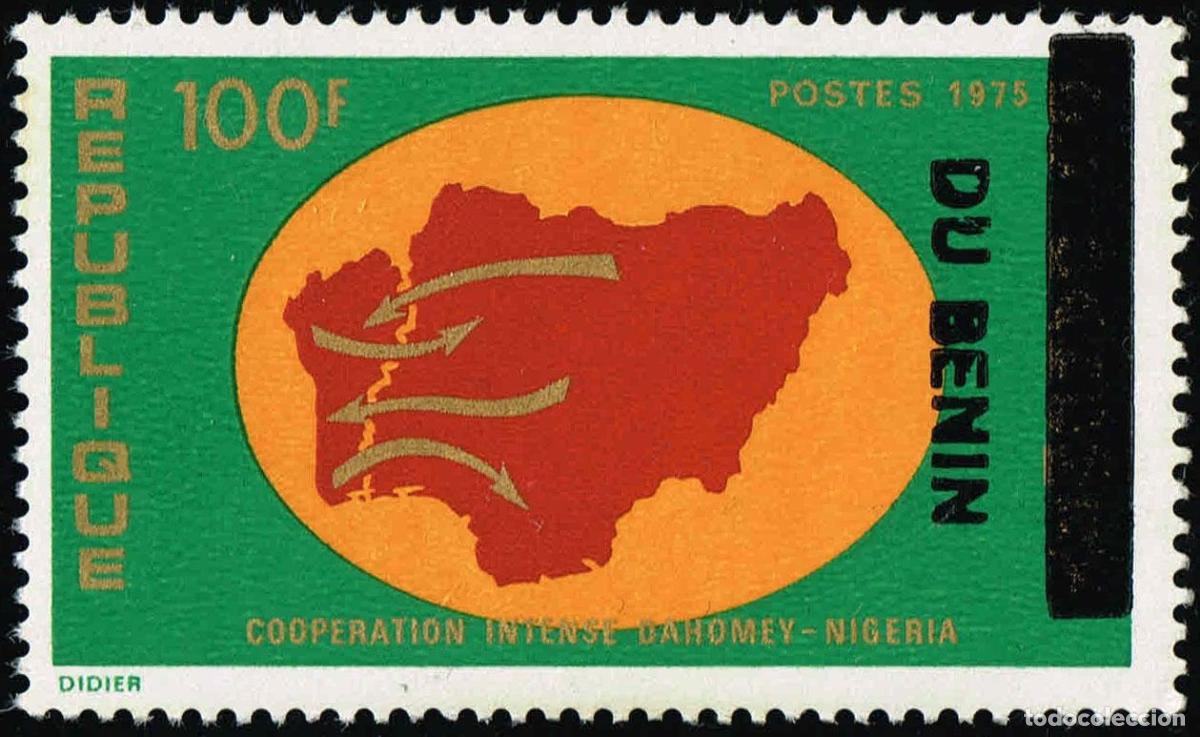 Sellos: Ben&iacute;n 1996 Mi. 869 sobrecargado cooperaci&oacute;n Dahomey Nigeria mapa