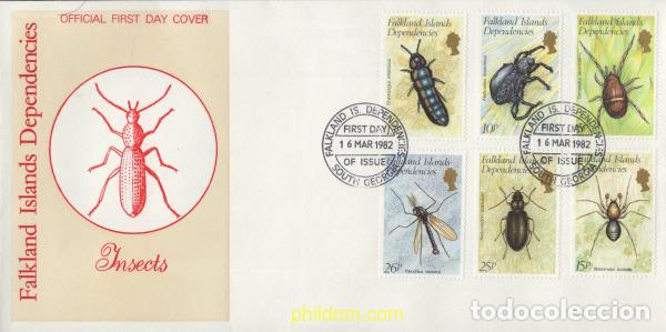 Sellos: 405975 MNH FALKLAND. Dependencias 1982 INSECTOS