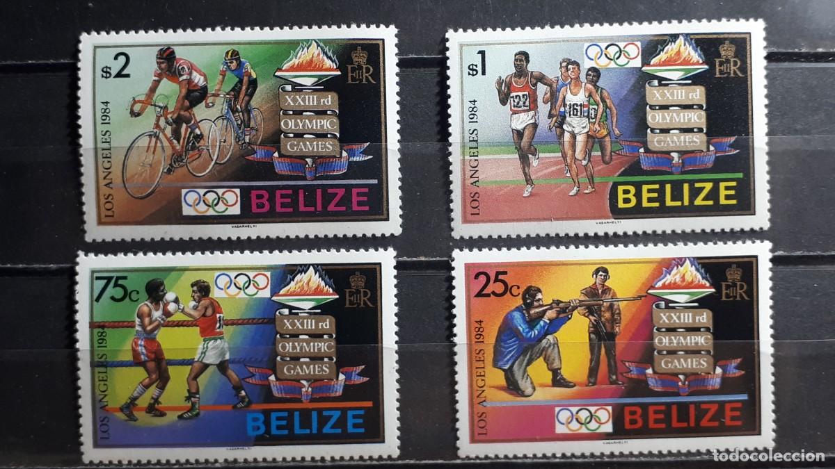 Sellos: BELIZE. OLIMPIADAS. 1984. **. YVERT 676/9