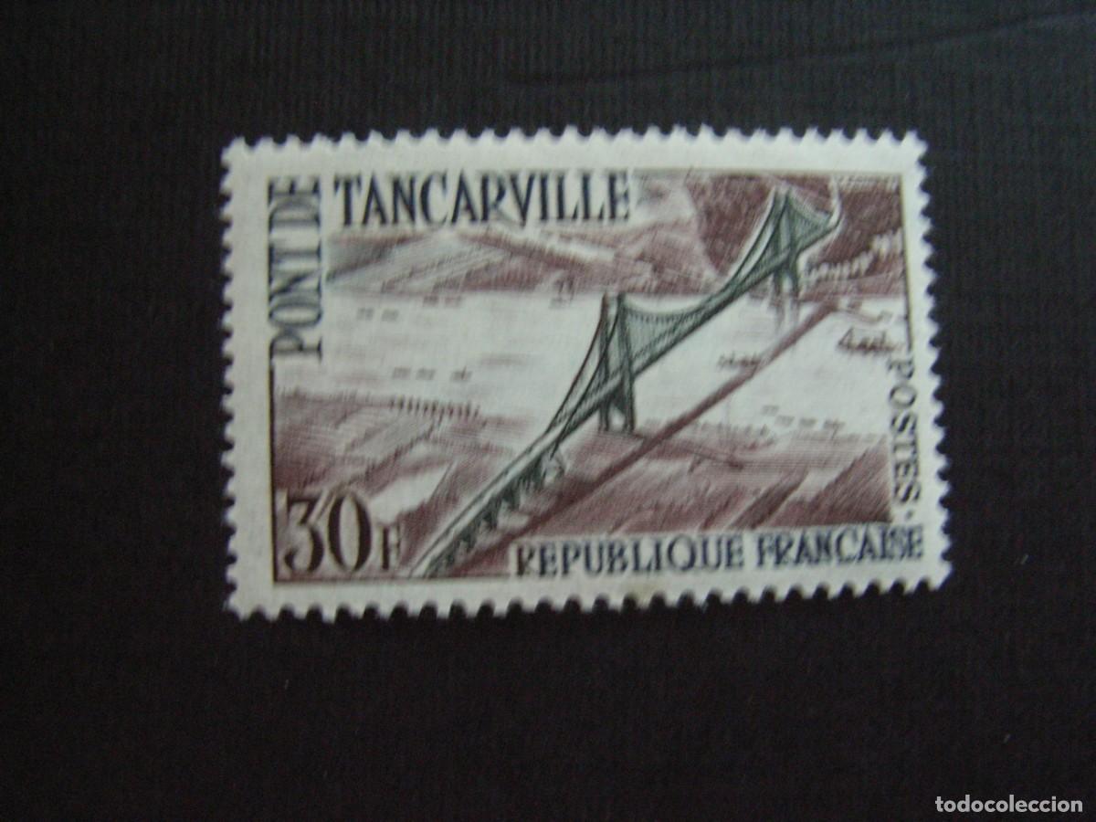 Sellos: FRANCIA N&ordm; YVERT 1215** A&Ntilde;O 1959. INAUGURACION PUENTE DE TANCARVILLE. CON CHARNELA