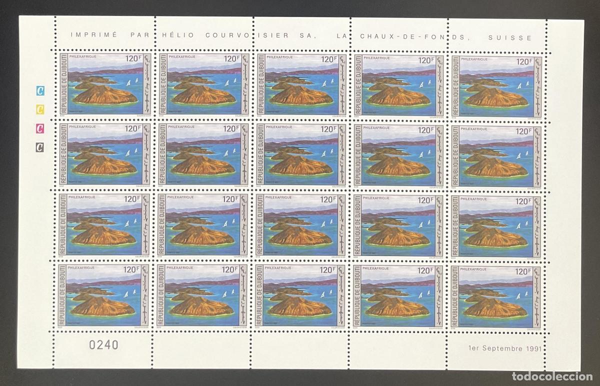 Sellos: Djibouti 1991 YT 682 bloque Philexafrique isla volc&aacute;n paisaje