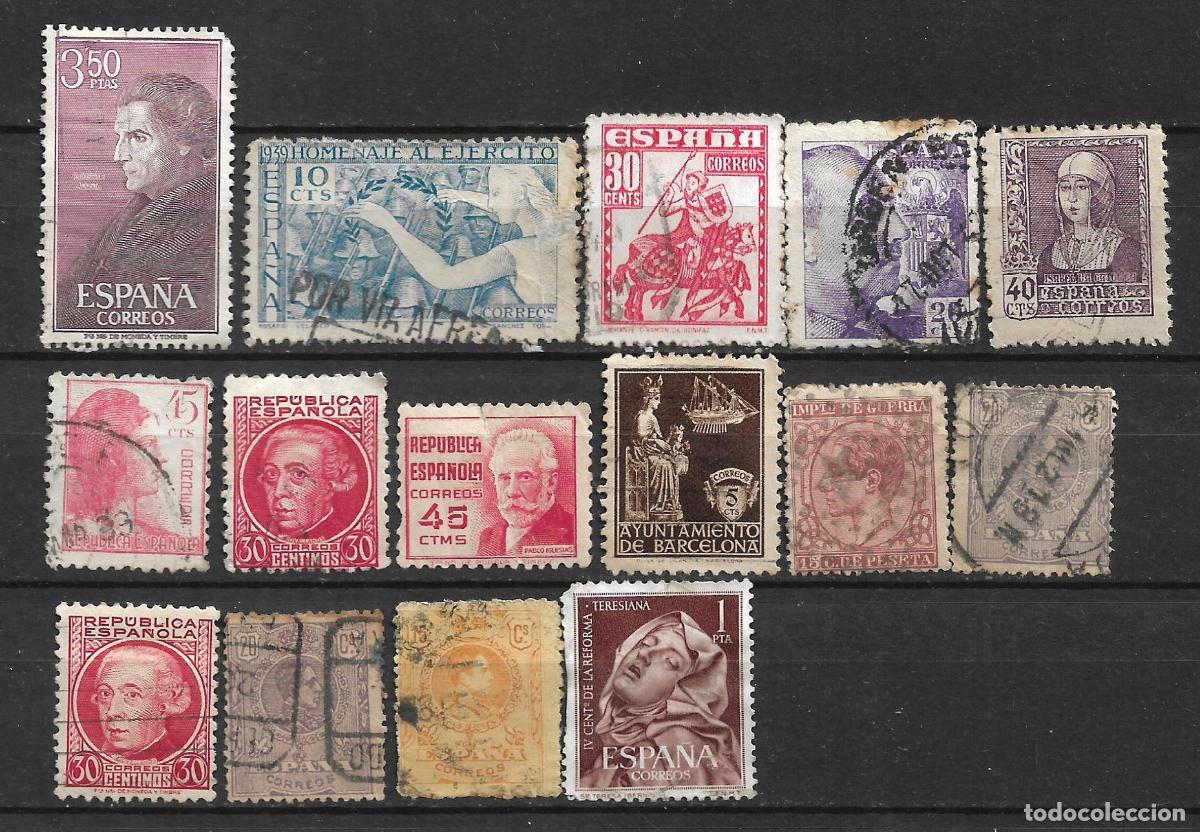 Sellos: espa&ntilde;a lote 15 sellos usado - 19/3