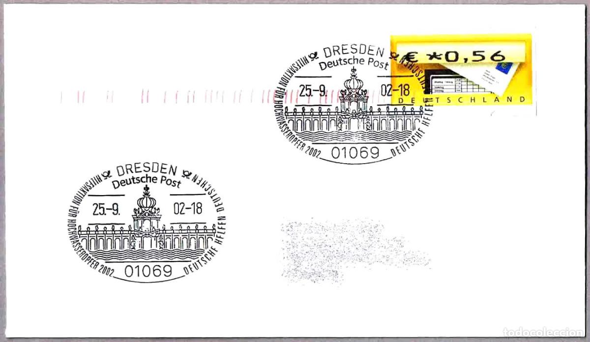 Sellos: Matasellos INUNDACIONES EN ALEMANIA. Dresden, Alemania, 2002