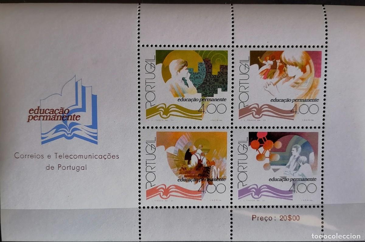 Sellos: PORTUGAL 1977 - HB EDUCACI&Oacute;N PERMANENTE .