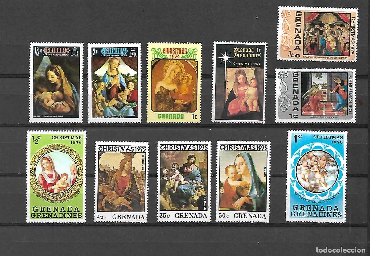 Sellos: lote 11 sellos de NAVIDAD de Grenada/Grenadines, sellos a&ntilde;os 1973/77