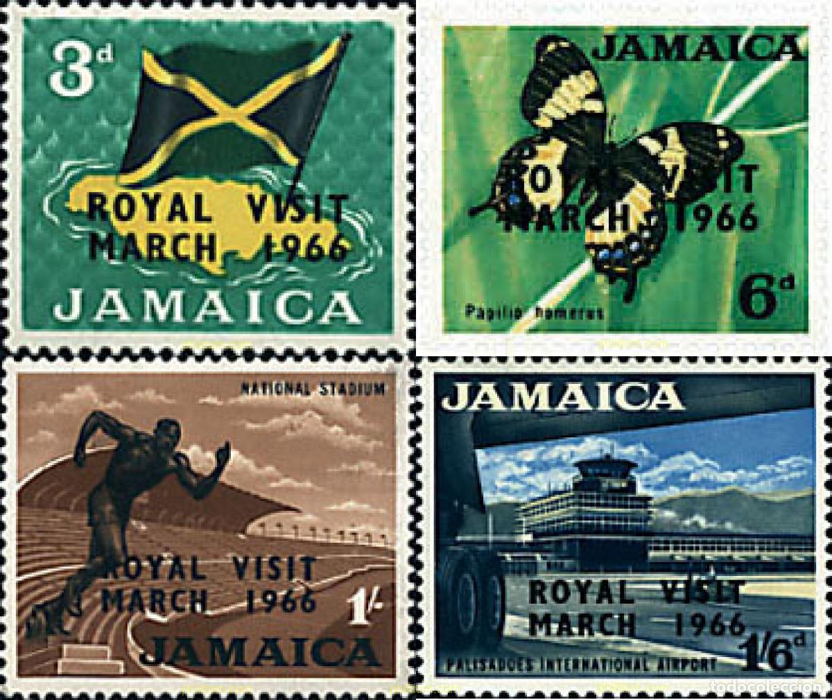 Sellos: 77052 MNH JAMAICA 1966 VISITA REAL