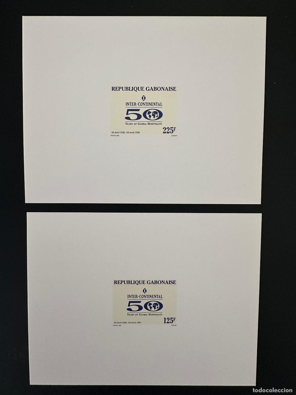 Stamps: Gab&oacute;n 1996 Mi. 1294 - 1295 &iexcl;Prueba de lujo Hotel Intercontinental 50 a&ntilde;os raro!