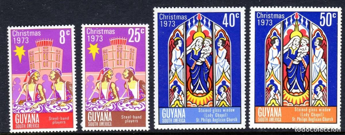 Sellos: GUYANA 1973 SERIE 4 STAMPS MNH NAVIDAD CHRISTMAS NOEL NATALE