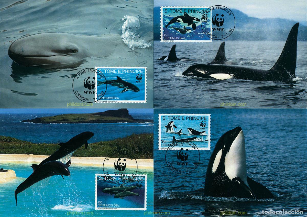 Sellos: 7581 MNH SANTO TOME Y PRINCIPE 1992 FAUNA PROTEGIDA. CETACEOS