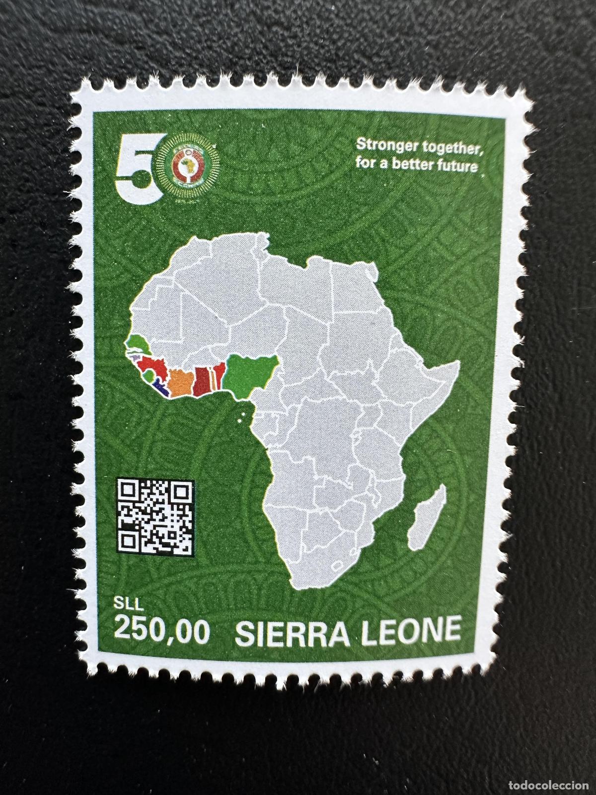 Sellos: Sierra Leona 2026 CEDEAO 50 a&ntilde;os &Aacute;frica mapa organizaci&oacute;n regional