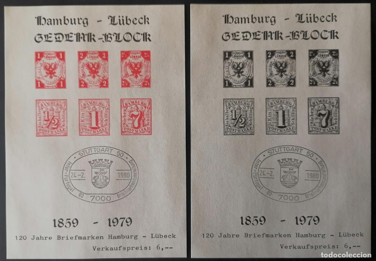 Sellos: HOJAS SOUVENIR - 120 A&Ntilde;OS DEL SELLO / L&Uuml;BECK '79 .