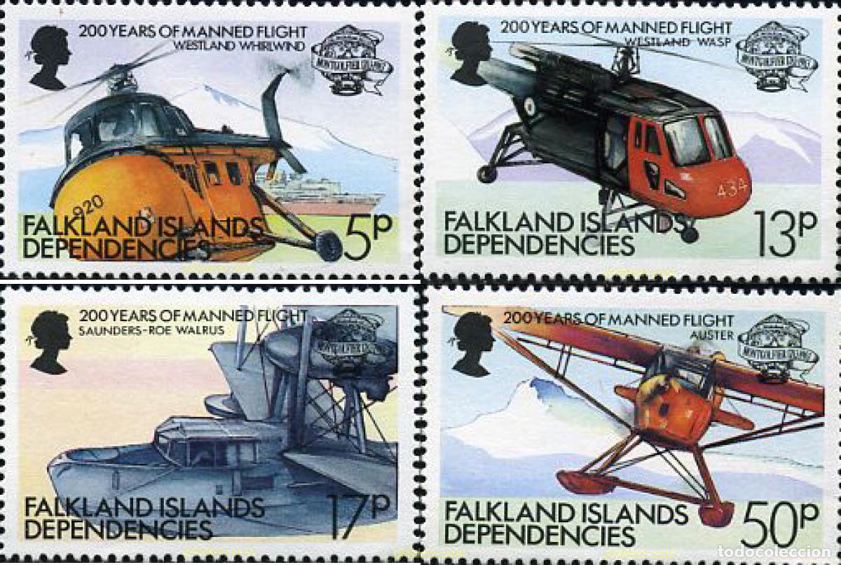 Sellos: 88888 MNH FALKLAND. Dependencias 1983 200 ANIVERSARIO DE LA PRIMERA ASCENSION EN GLOBO