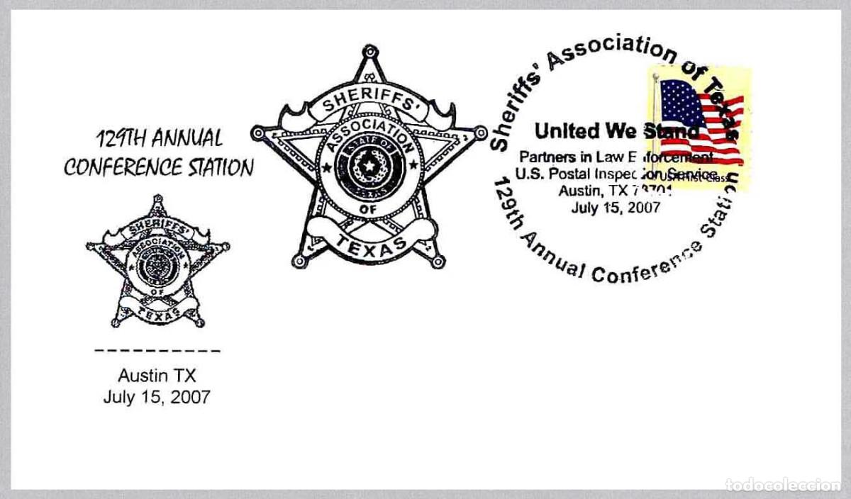 Sellos: Matasellos POLICIA - CONFERENCIA ANUAL DE SHERIFFS' DE TEXAS. Austin TX, Estados Unidos, 2007