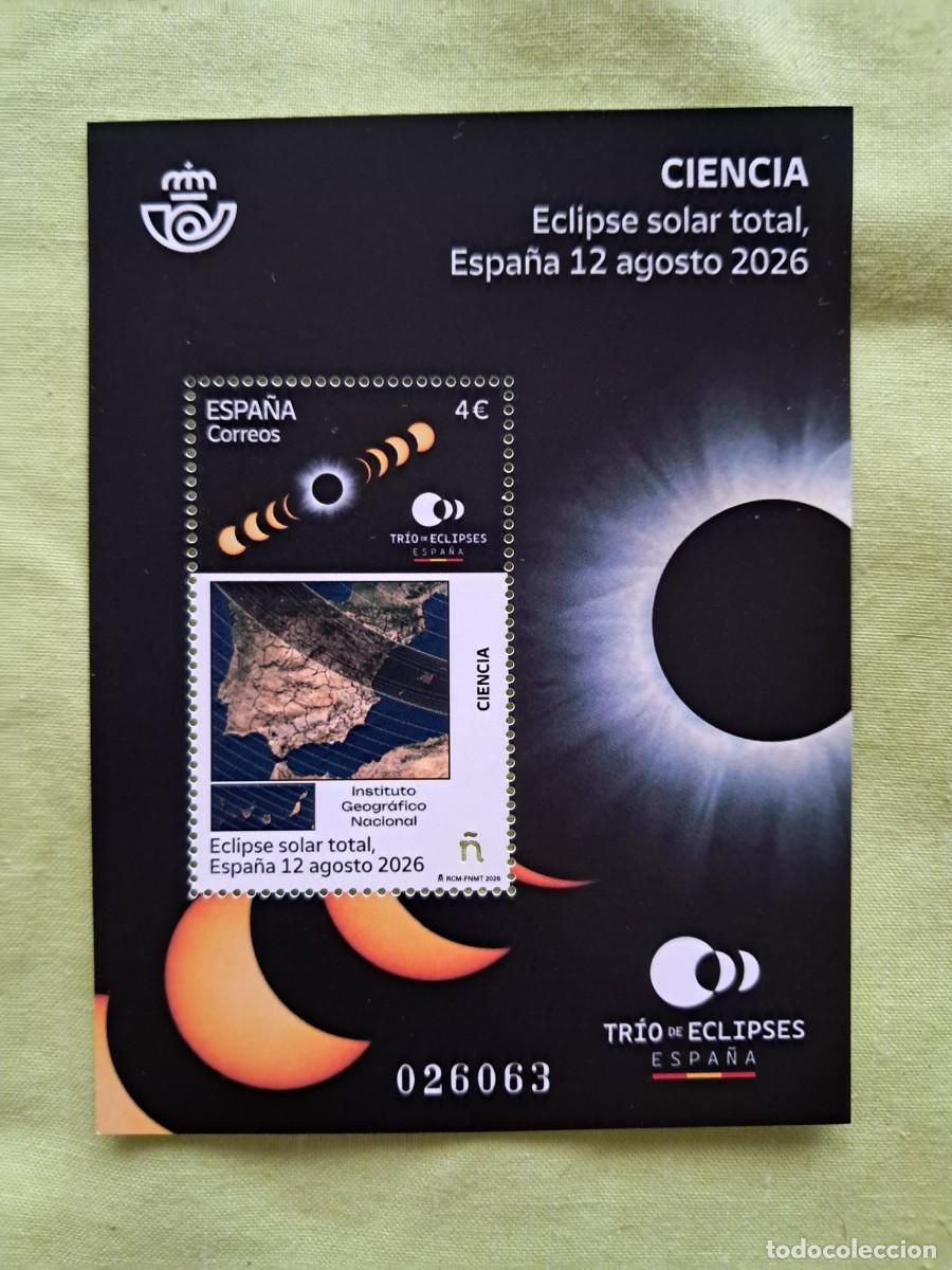 Sellos: SELLO CONMEMORATIVO ECLIPSE SOLAR TOTAL 12 AGOSTO DE 2026