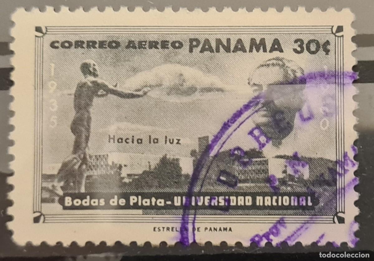 Sellos: Sello a&eacute;reo usado de Panam&aacute; 1960: XXV aniversario de la Universidad Nacional