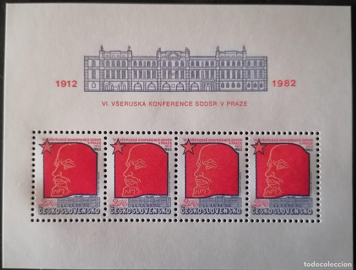 Sellos: CHECOSLOVAQUIA 1982 - HB CONFERENCIA / V. LENIN . .