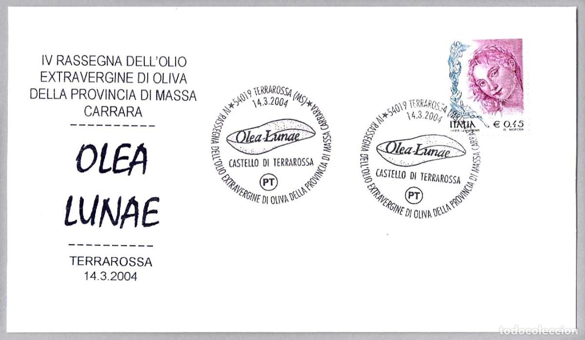 Sellos: Matasellos GASTRONOMIA - FERIA DEL ACEITE DE OLIVA OLEA LUNAE. Terrarossa, Italia, 2004