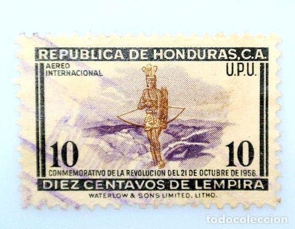 Briefmarken: Sello postal HONDURAS 1957 , 10 centavos, Arquero, Primer aniversario de la revoluci&oacute;n