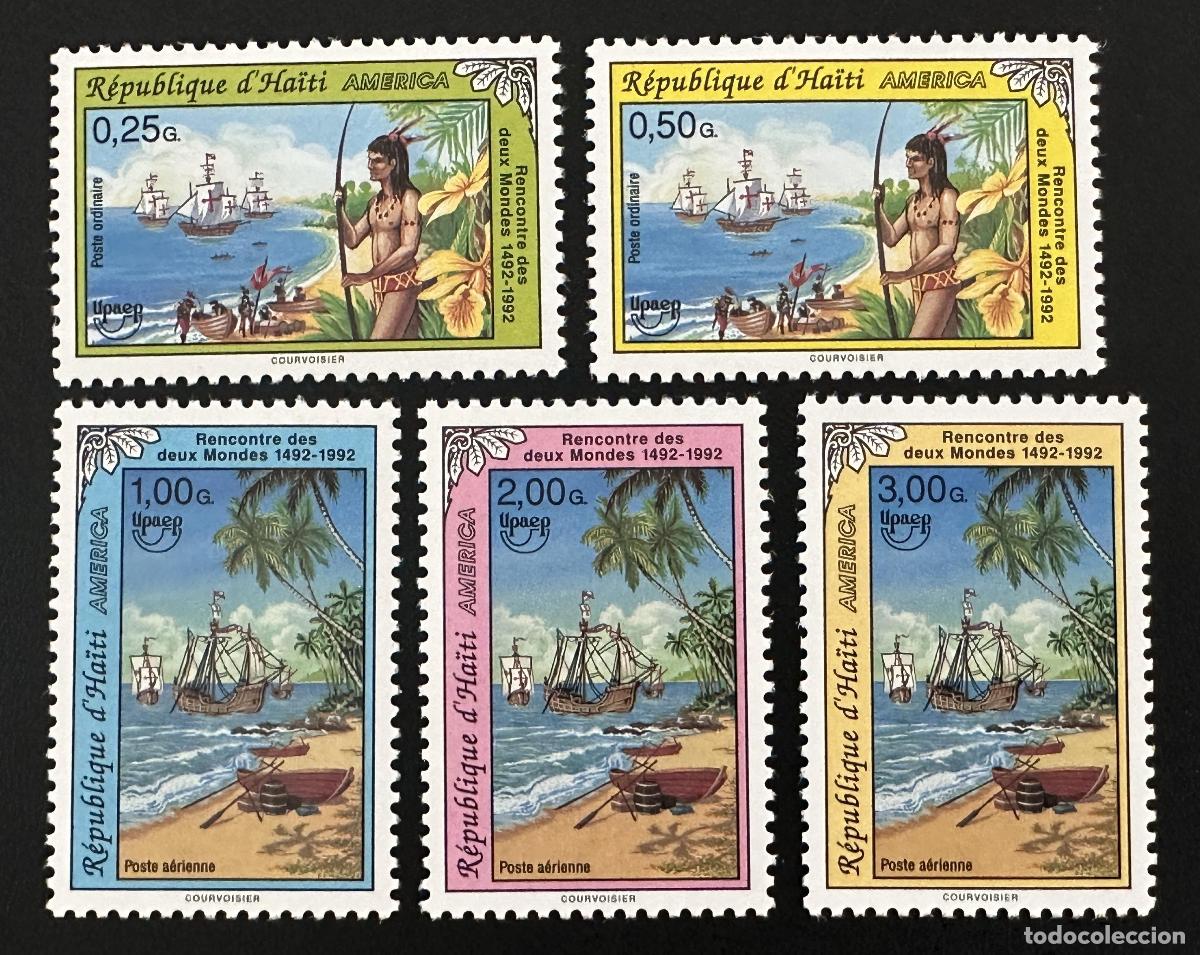 Sellos: Hait&iacute; 1993 Mi. 1524-1528 UPAEP Am&eacute;rica Encuentro dos Mundos Col&oacute;n
