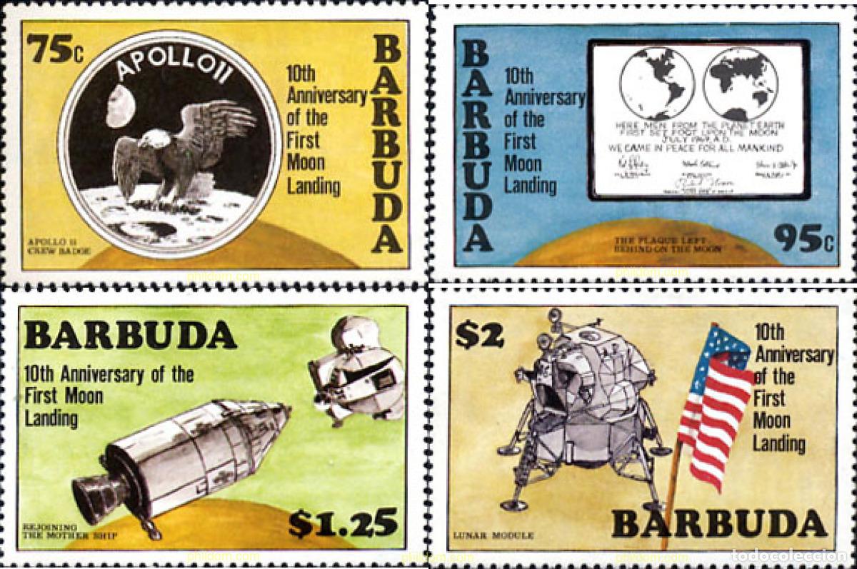 Sellos: 163770 MNH BARBUDA 1980 10 ANIVERSARIO DEL PRIMER ALUNIZAJE