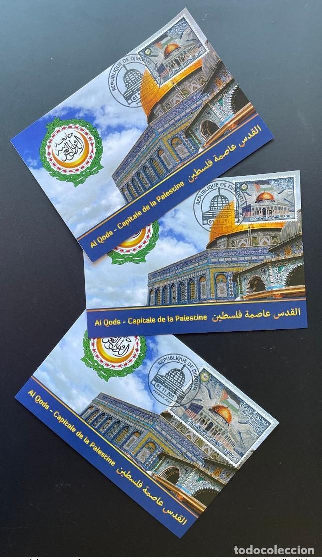 Sellos: Yibuti mayo de 2021.? Maxi Card emisi&oacute;n conjunta Al Quds capital Palestina