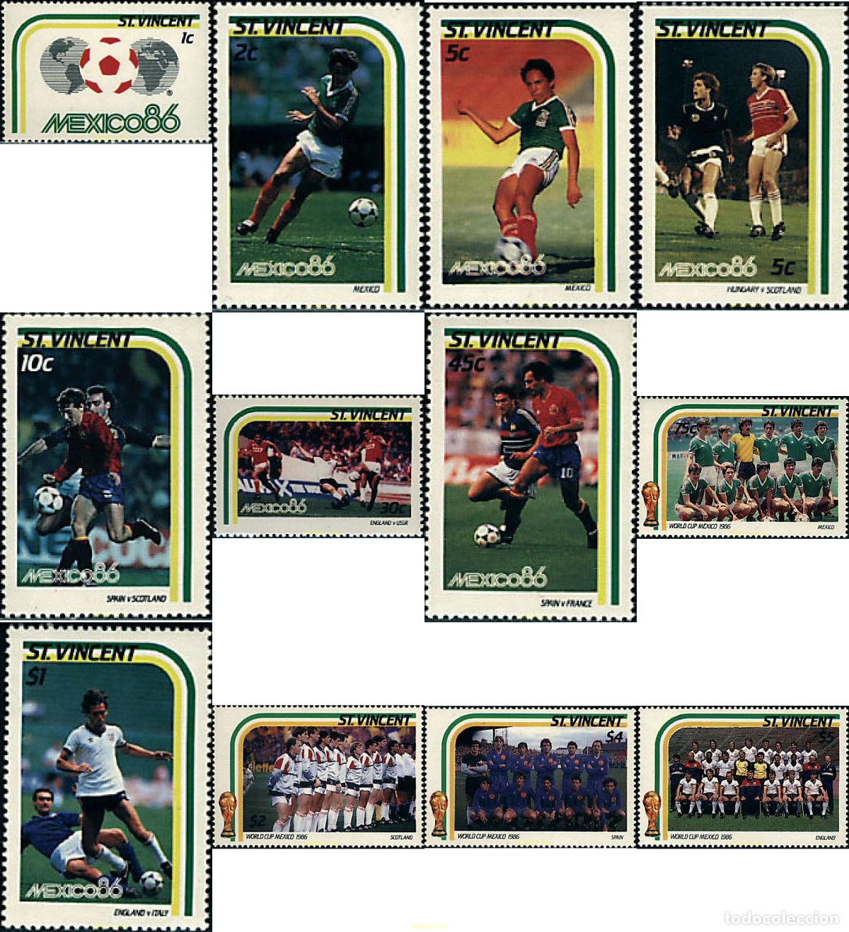 Sellos: 72145 MNH SAN VICENTE 1986 COPA DEL MUNDO DE FUTBOL. MEXICO-86