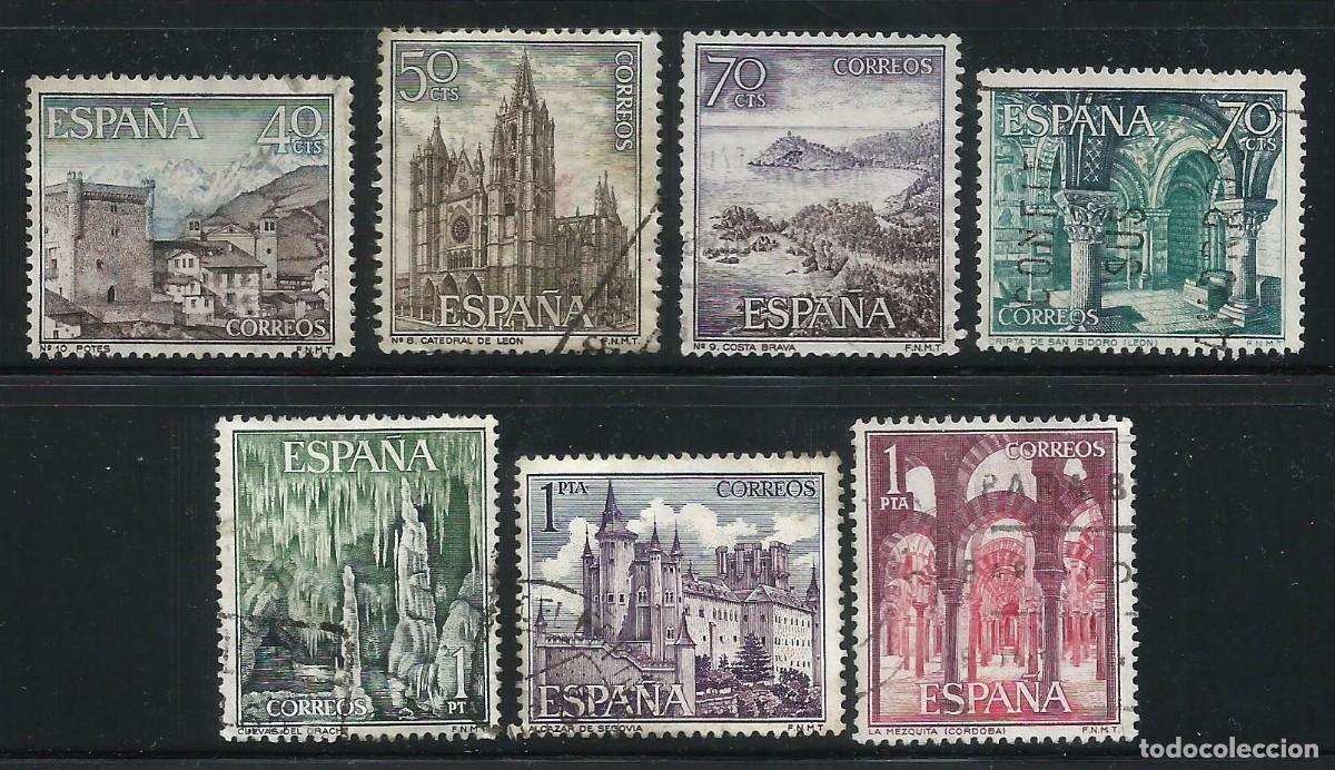 Sellos: Espa&ntilde;a. 1964. Lote de 7 sellos diferentes de Turismo