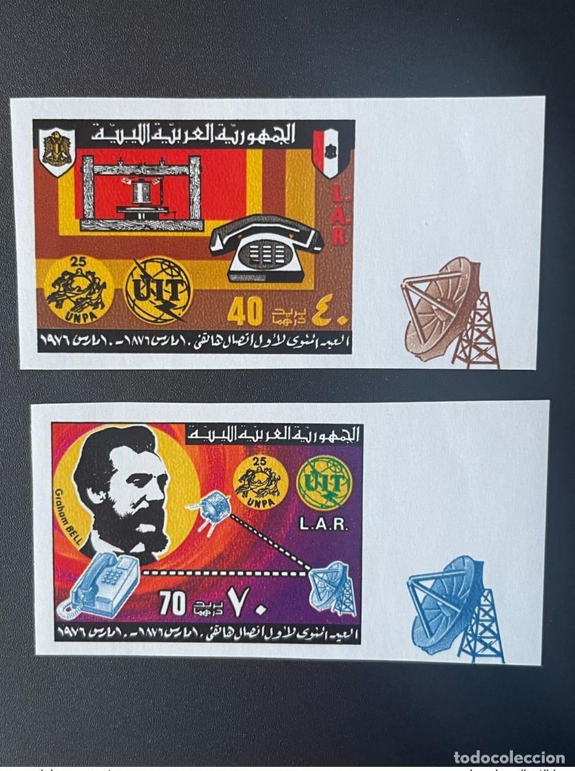 Sellos: Libia 1976 Mi. 513 - 514 IMPERF ND UIT UNPA 100 a&ntilde;os Tel&eacute;fono Graham Bell