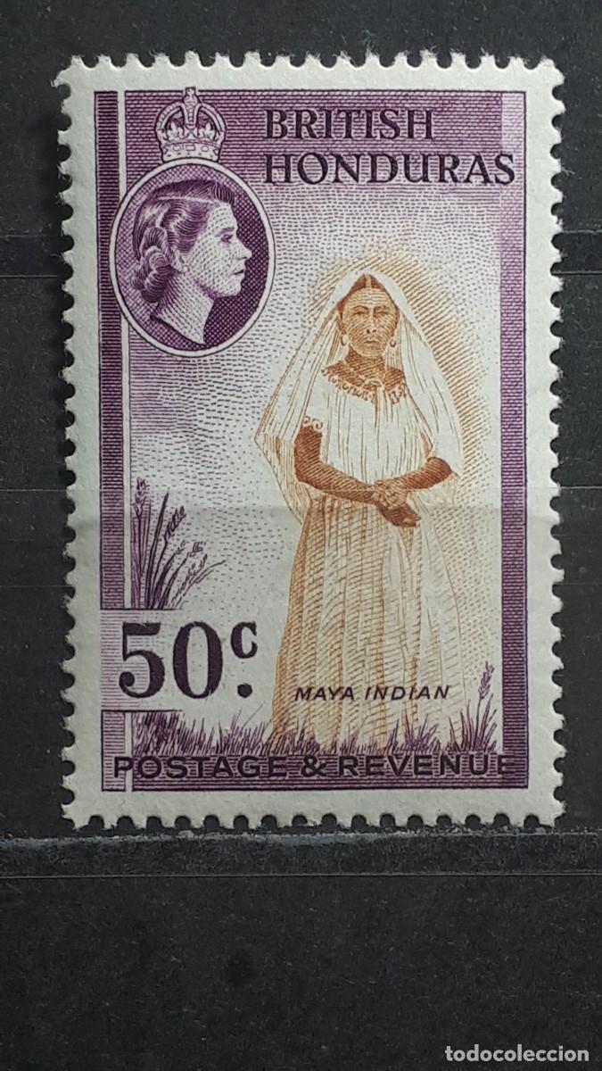 Sellos: HONDURAS BRIT&Aacute;NICA. A&Ntilde;O 1953. *. YVERT 155