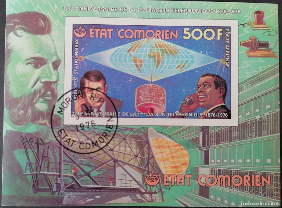 Sellos: COMORAS 1976 - HB CENTENARIO DEL TEL&Eacute;FONO .