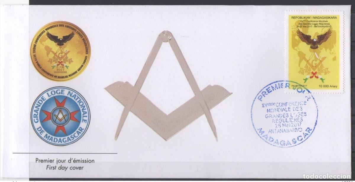 Sellos: Madagascar 2017 FDC 1st Day Mi. 2689 15a conf. Grandes Logias Francmas&oacute;nicas