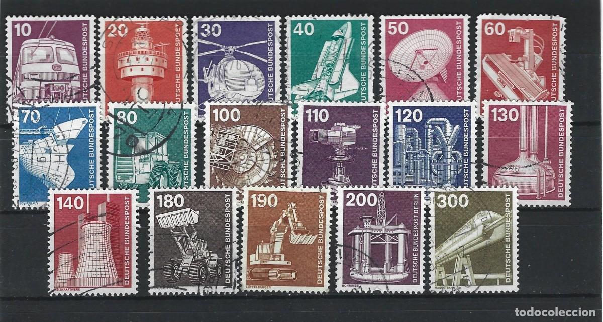 Sellos: ALEMANIA FEDERAL - LOTE SELLOS B&Aacute;SICOS DE LA SERIE &laquo;TECNOLOG&Iacute;A&raquo; - USADOS