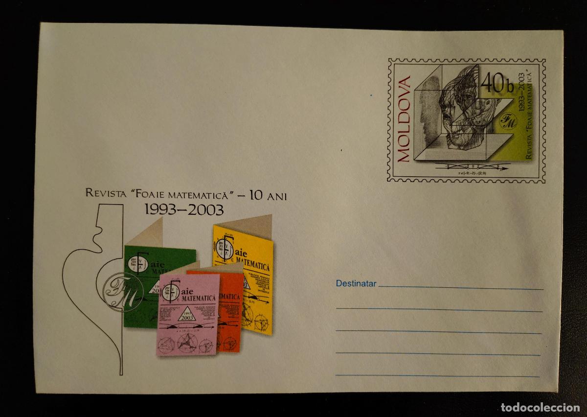Sellos: Moldavia postal completo Revista Foaie Matematică 10 a&ntilde;os 1993 2003 40b