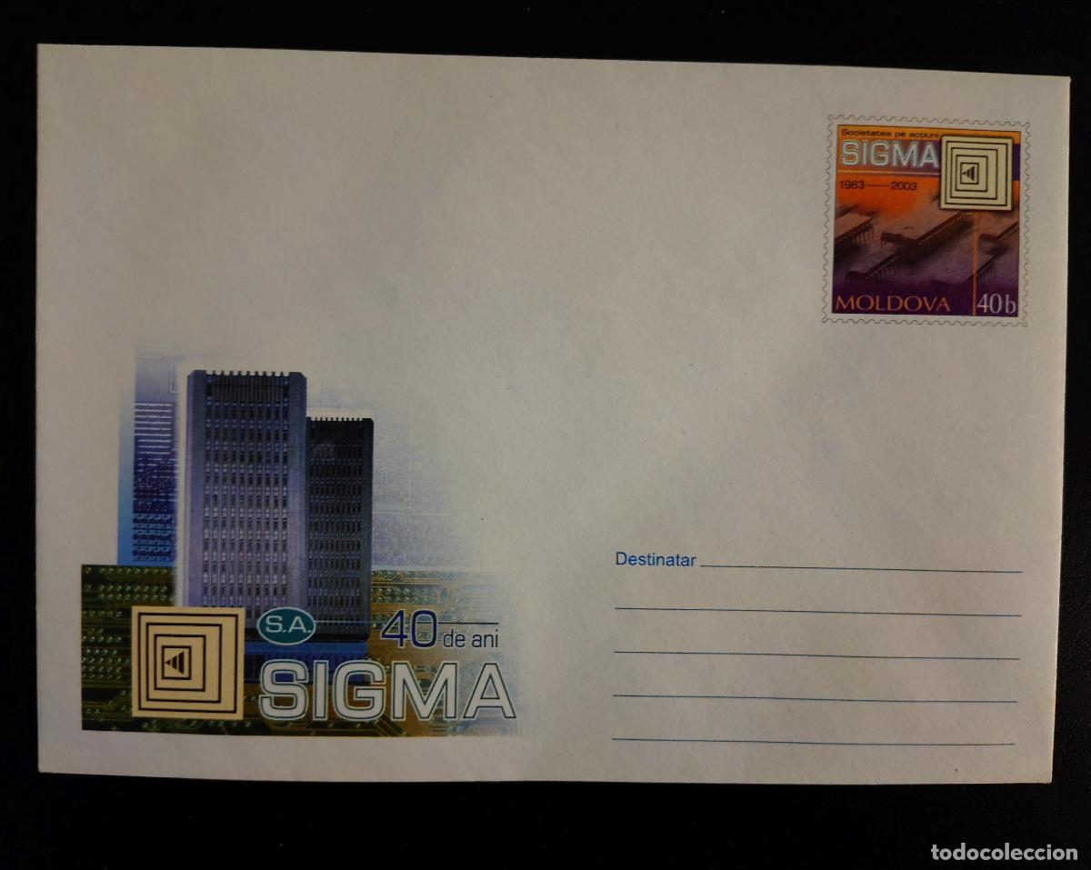 Sellos: Moldavia sobre entero postal Sigma 40 a&ntilde;os 1963 2003 nuevo 40b