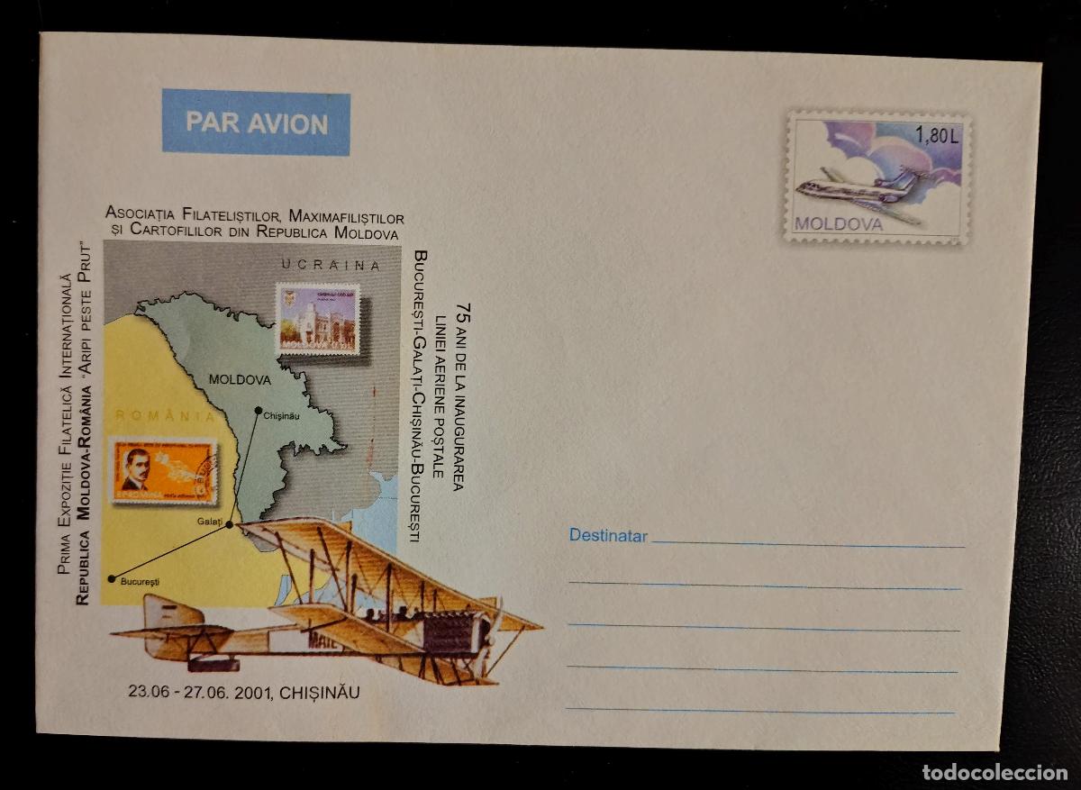 Sellos: Moldavia 2001 correo a&eacute;reo avi&oacute;n Chișinău asociaci&oacute;n filat&eacute;lica completo