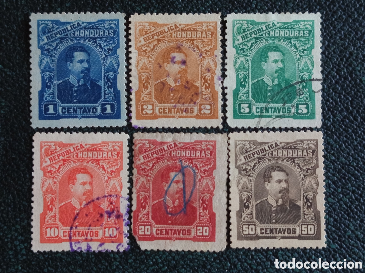 Sellos: Lote 6 Sellos Honduras 1898 Bonilla Usados (Scott #95-100 / Edifil #76-81)