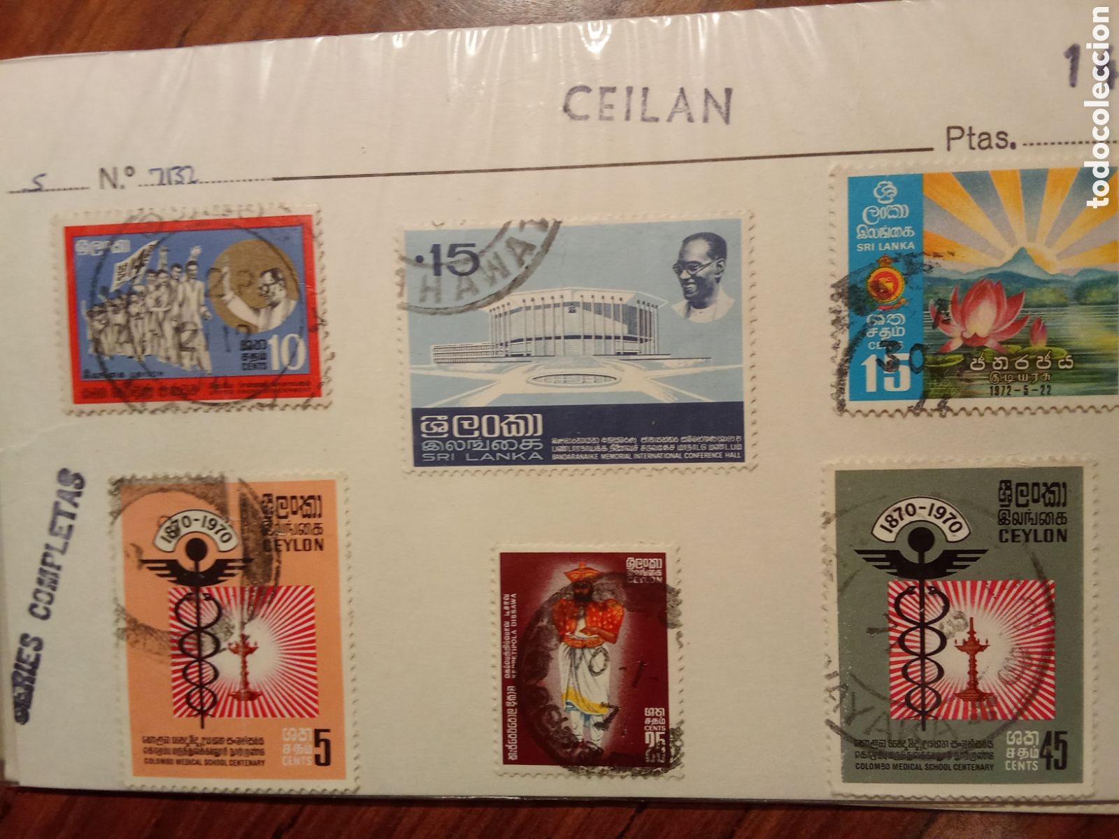 Sellos: Sellos correos CEILAN serie completa , circulada