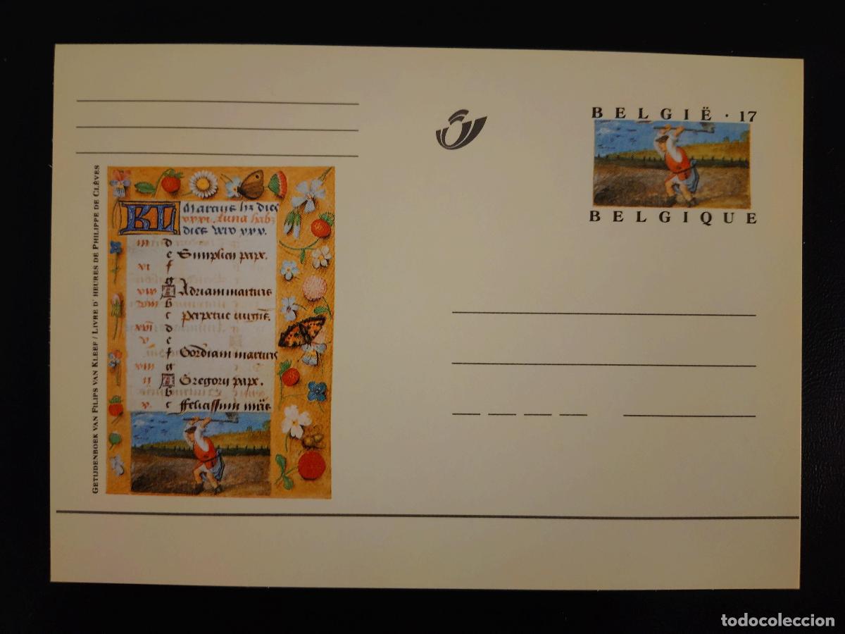 Sellos: B&eacute;lgica entero postal Libro de Horas Felipe Cl&egrave;ves III