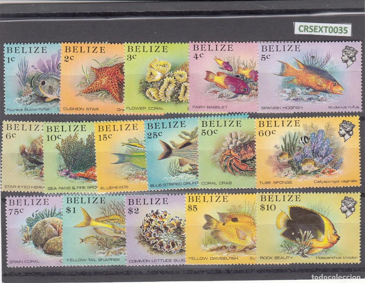 Francobolli: CRSEXT0035 SELLOS BELIZE N&ordm; CAT 658-73 XX SIN CAHRNELA