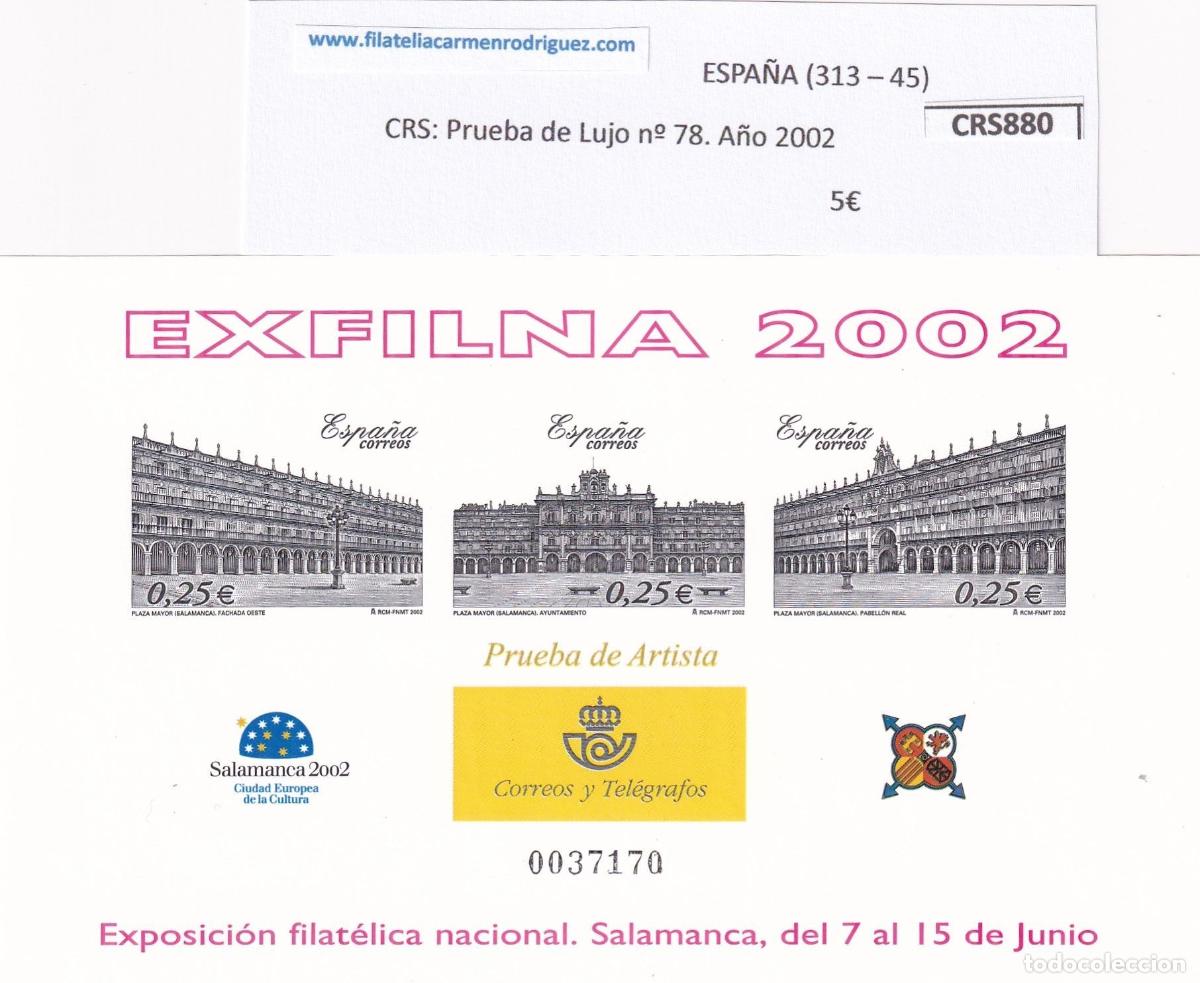 Stamps: CRS0880 SELLO ESPA&Ntilde;A Prueba de Lujo n&ordm; 78. A&ntilde;o 2002