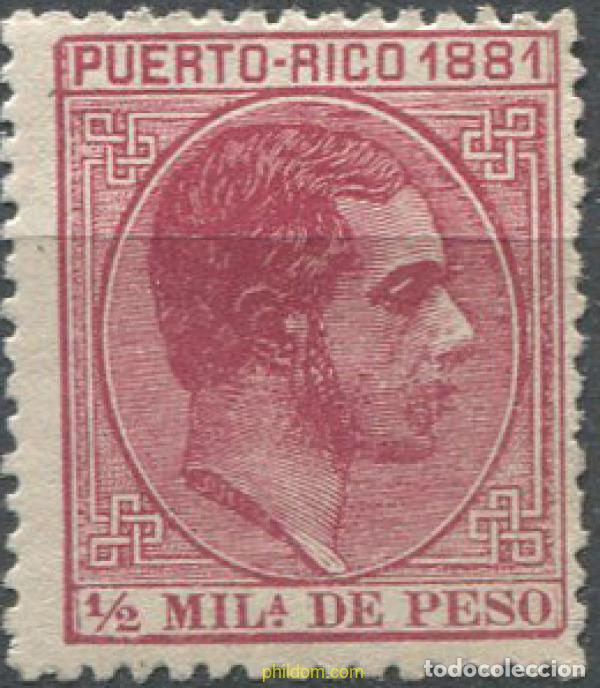 Sellos: 713975 HINGED PUERTO RICO 1881 ALFONSO XII