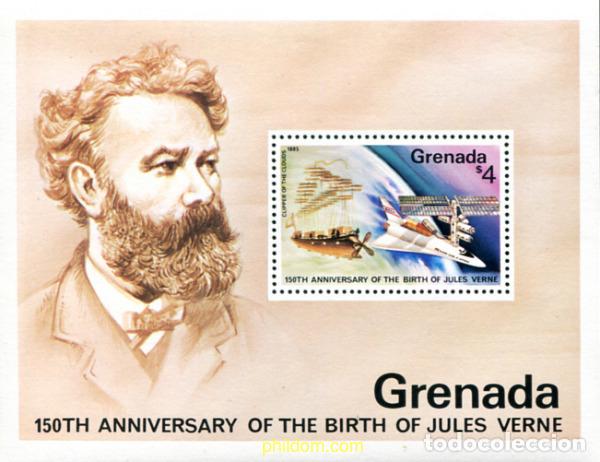 Sellos: 319053 MNH GRANADA 1979 150 ANIVERSARIO DEL NACIMIENTO DE JULIO VERNE