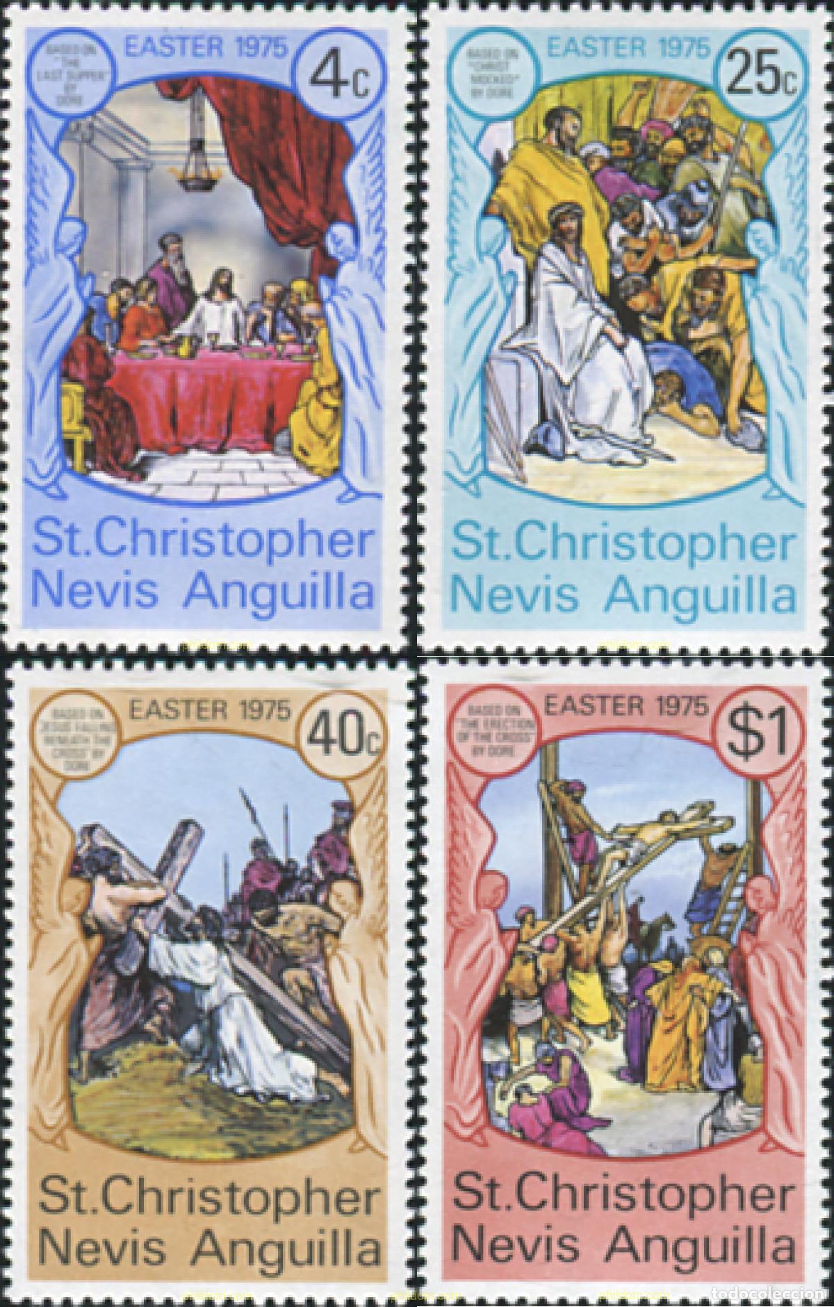 Sellos: 359380 MNH SAN CRISTOBAL-NEVIS-ANGUILLA 1975 PASCUA