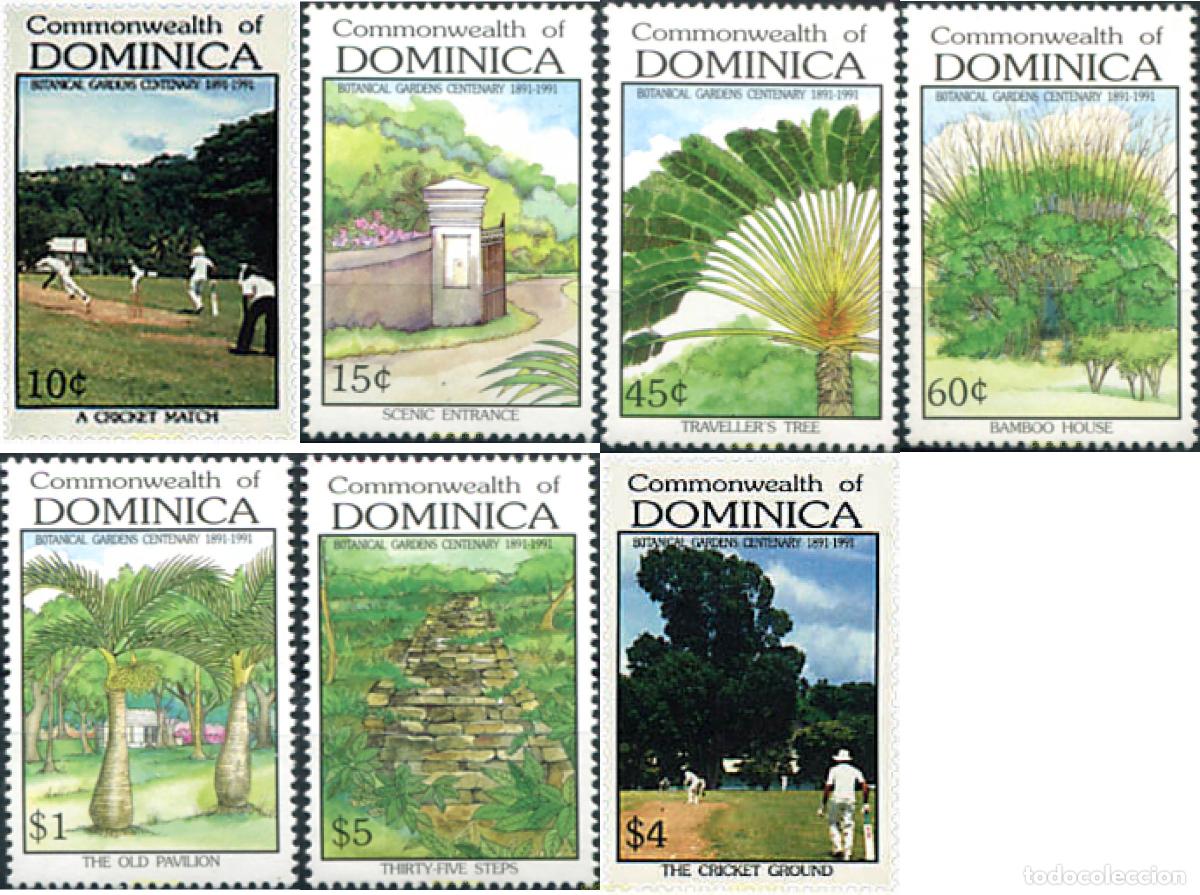 Sellos: 306995 MNH DOMINICA 1992 CENTENARIO DEL JARDIN BOTANICO