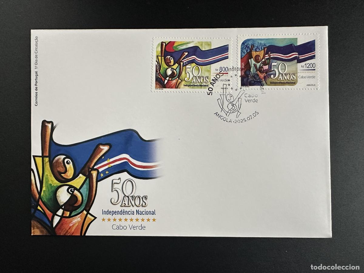 Timbres: Angola 2025 Mi.? FDC (Portugal) 50 a&ntilde;os de independencia nacional conjunta