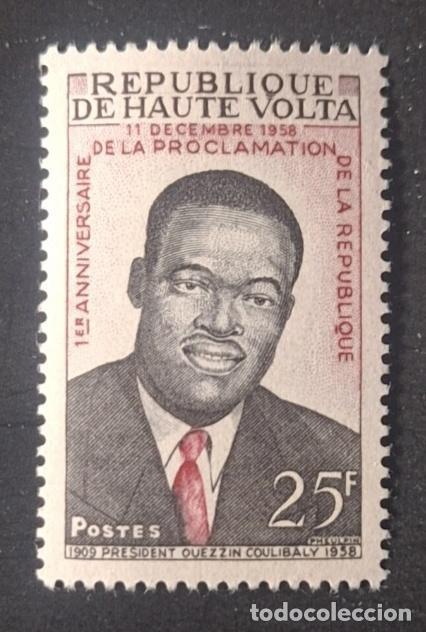 Sellos: Alto Volta 1958 Mi. 70 Presidente Ouezzin Coulibaly rep&uacute;blica