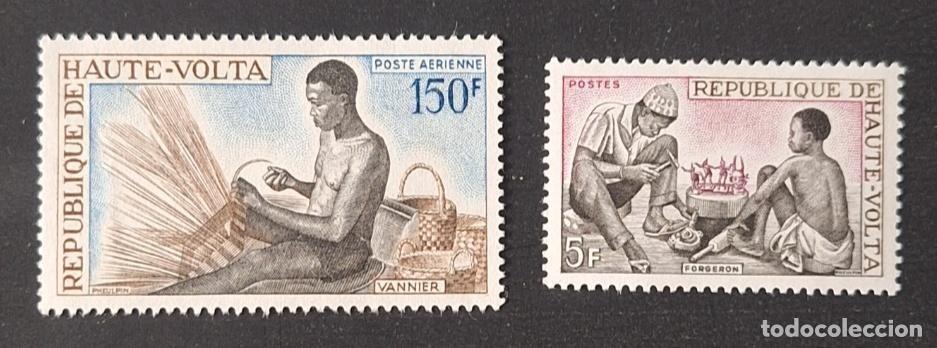 Timbres: Alto Volta 1969 Mi. 259-260 artesan&iacute;a cestero herrero oficios