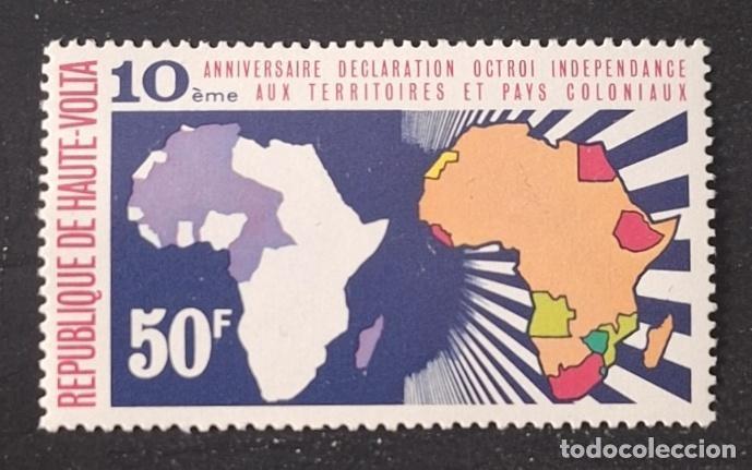 Selos: Alto Volta 1970 Mi. 323 Declaraci&oacute;n independencia &Aacute;frica mapa