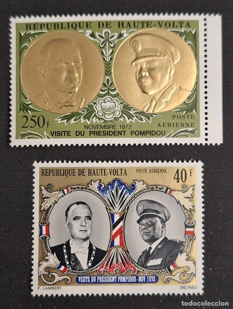 Stamps: Alto Volta 1972 Mi. 385-386 Visita Presidente Pompidou Lamizana